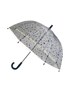ThreeH Parapluie pour enfants surface transparente légère impression d'étoiles  réfléchissantes poignée facile à tenir étanche pour enfants cadre argenté  pour garçons et filles : : Mode