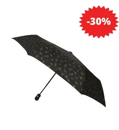 Smati parapluie pliant noir avec constellation dorée