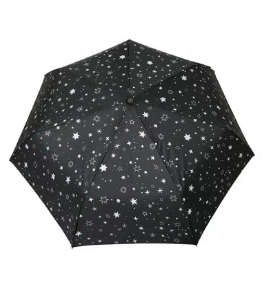 Smati petit parapluie noir avec étoiles blanches