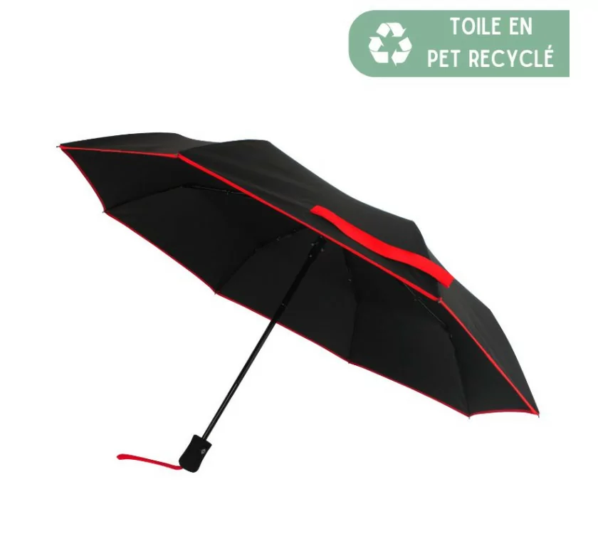 Smati petit parapluie pliant écologique rouge