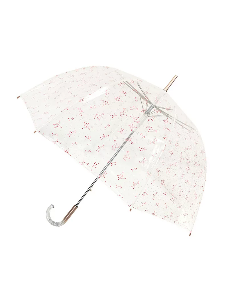 Smati parapluie femme transparent constellation rouge