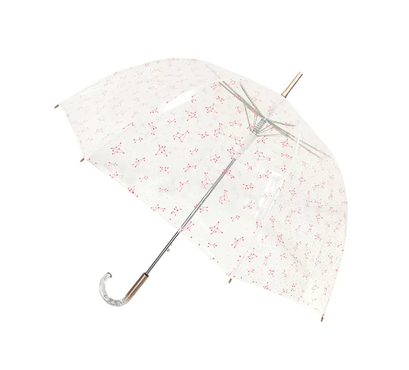 Smati parapluie femme transparent constellation rouge